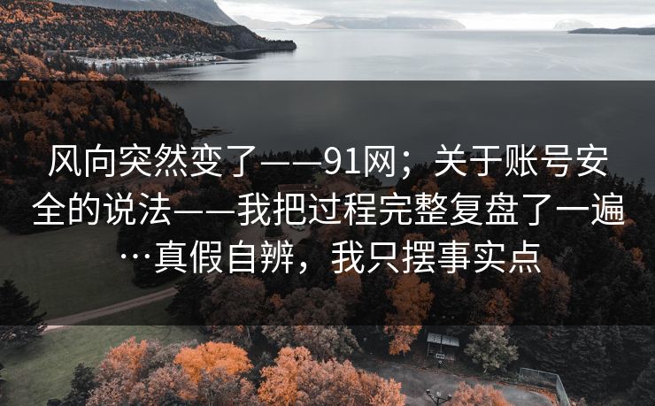 风向突然变了——91网；关于账号安全的说法——我把过程完整复盘了一遍…真假自辨，我只摆事实点