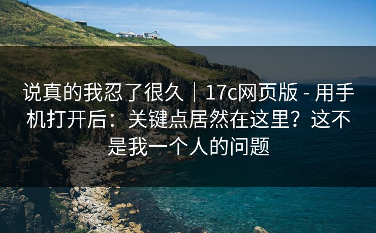 说真的我忍了很久｜17c网页版 - 用手机打开后：关键点居然在这里？这不是我一个人的问题